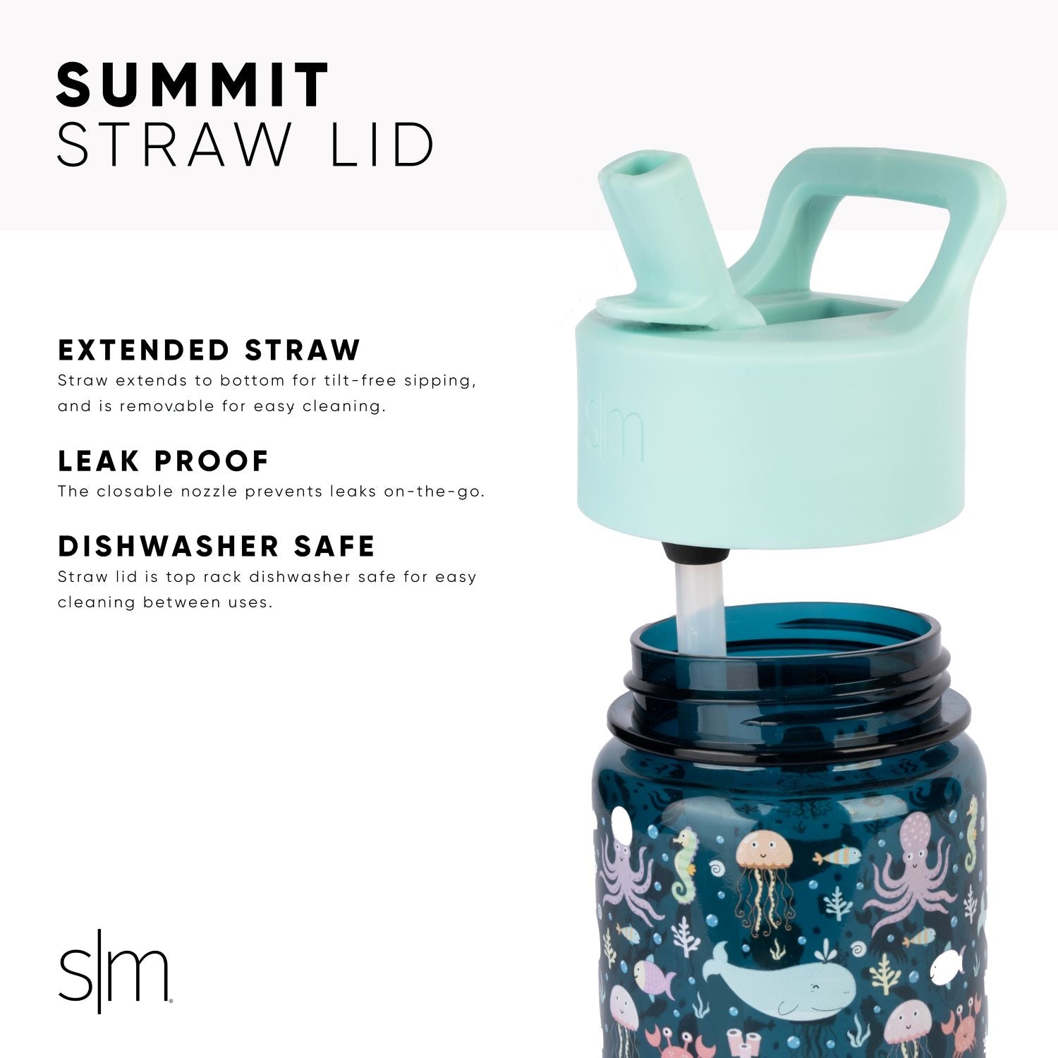 Summit Kids Plastic Water Bottle with Straw Lid - CoComelon Watermelon