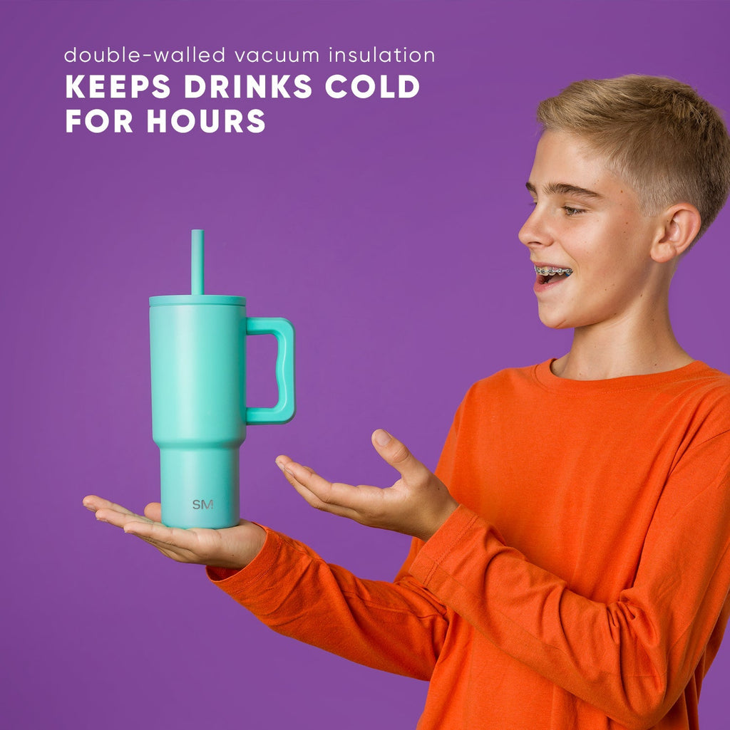 Trek Kids Tumbler with Silicone Straw Lid - Sage Florals