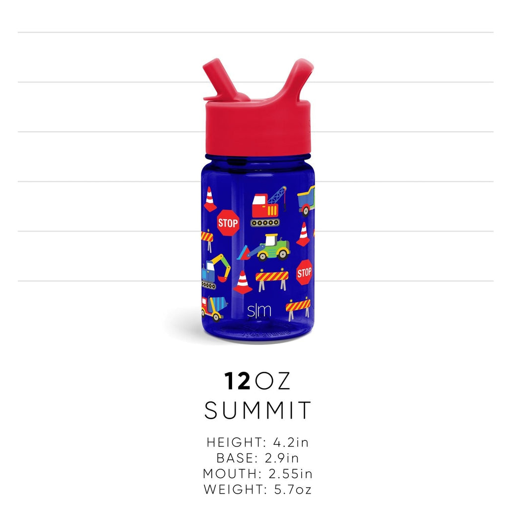 Summit Kids Plastic Water Bottle with Straw Lid - CoComelon Watermelon