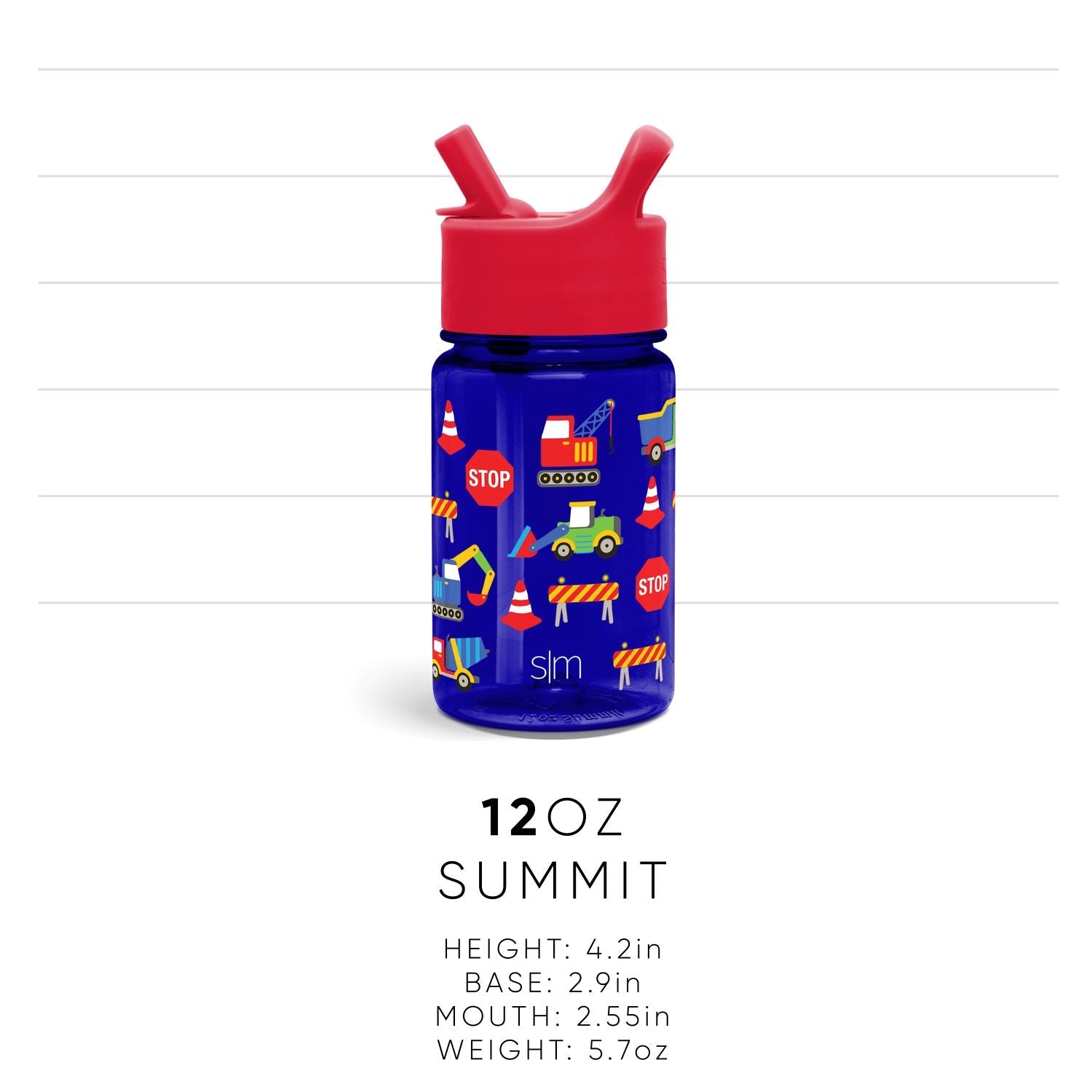 Summit Kids Plastic Water Bottle with Straw Lid - CoComelon Watermelon