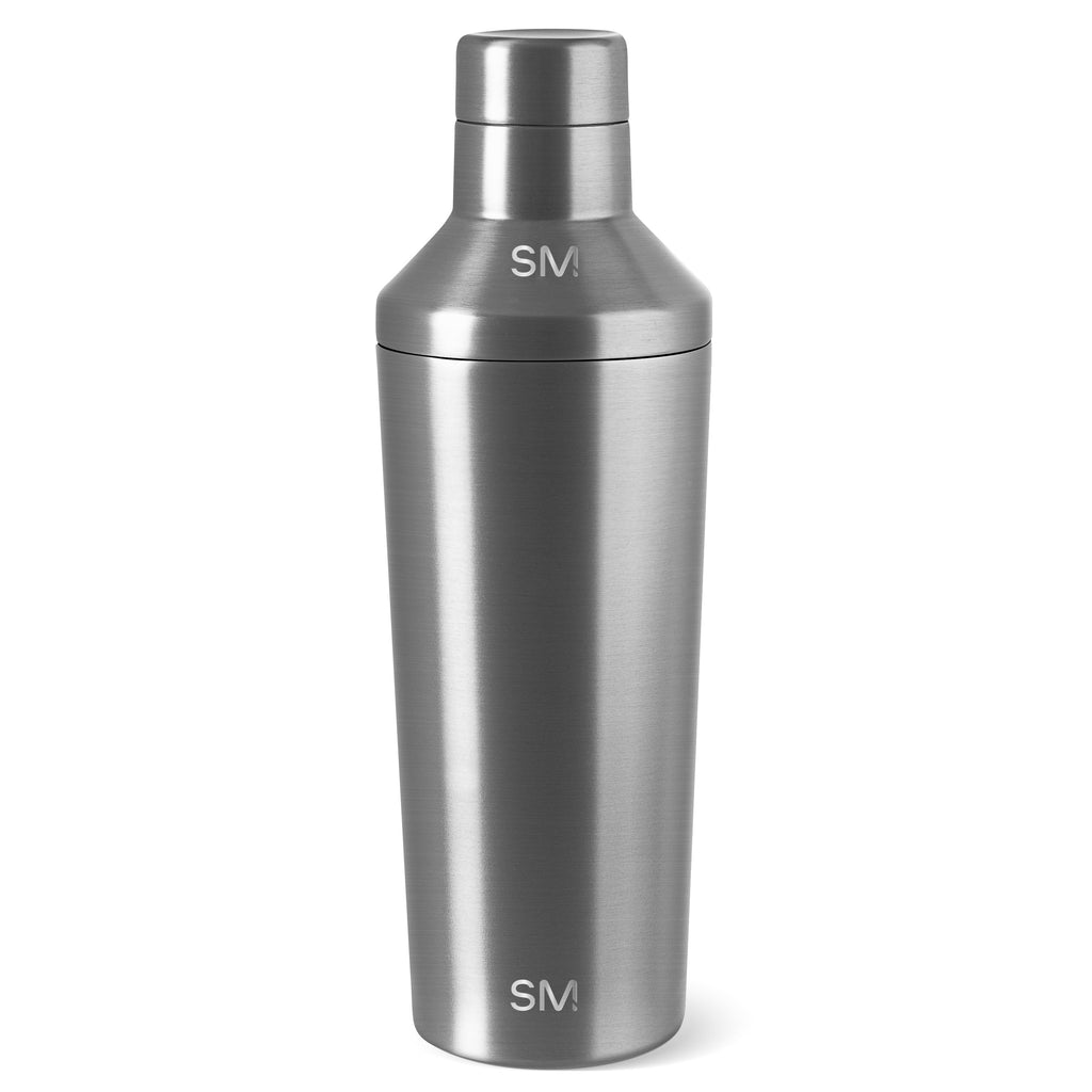 Classic Cocktail Shaker with Jigger Lid - Simple Stainless