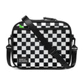 Hadley Lunch Bag with Shoulder Strap - Black and White Checkmate