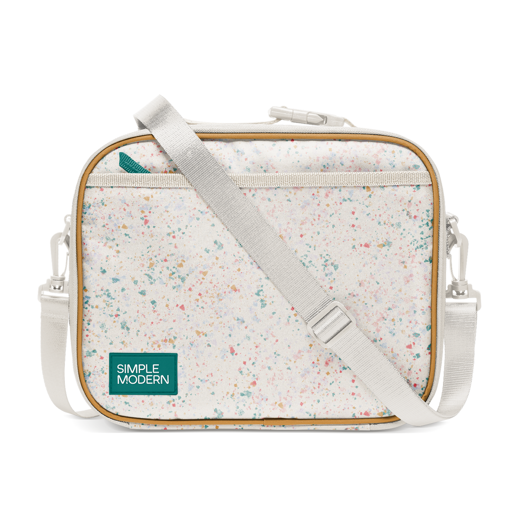 Hadley Lunch Bag with Shoulder Strap - Cream Terrazzo