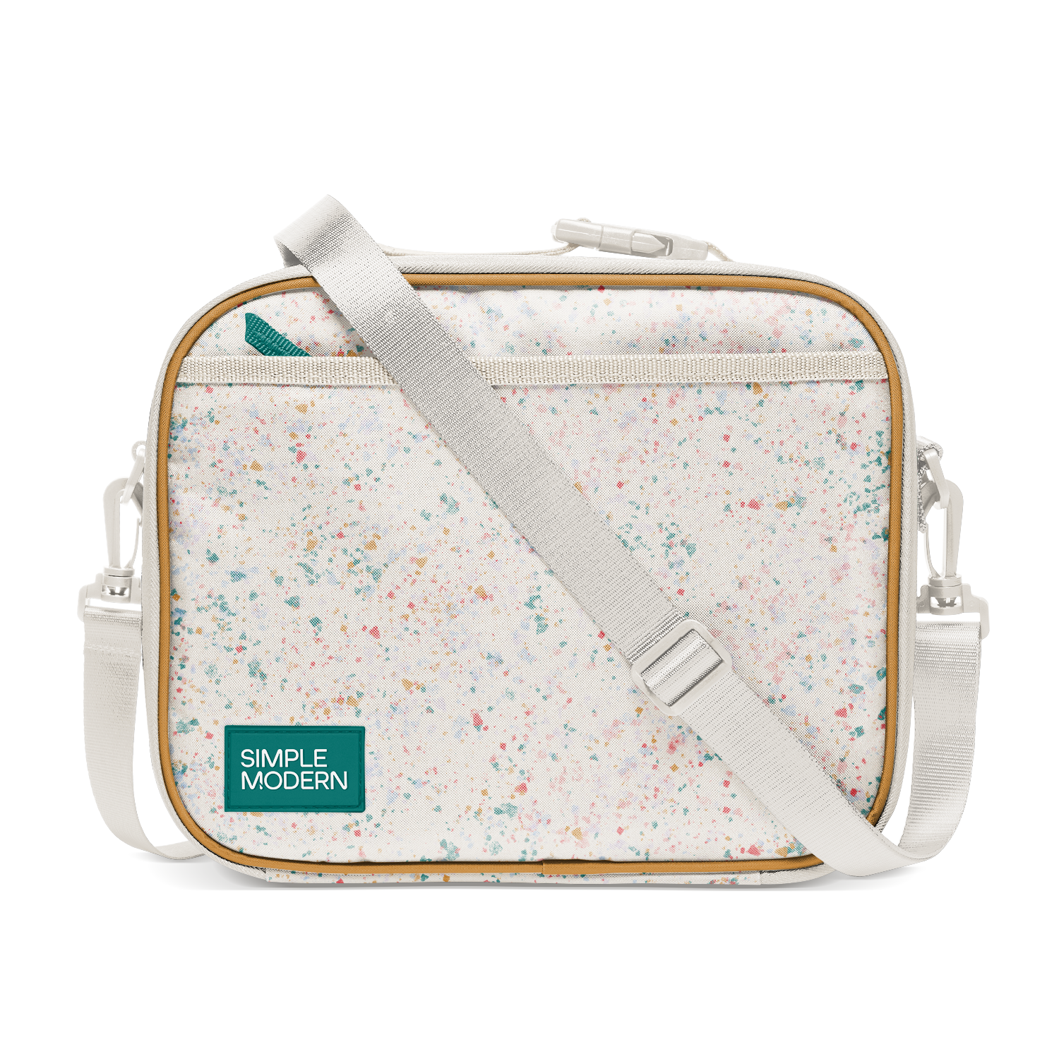 Hadley Lunch Bag with Shoulder Strap - Cream Terrazzo