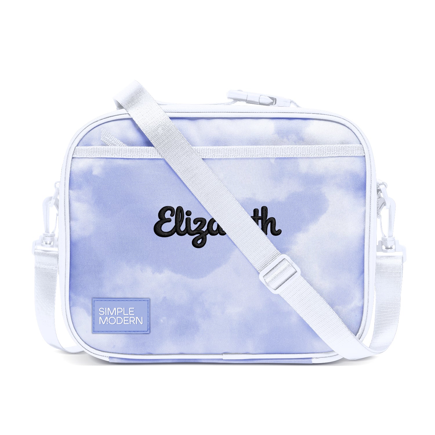 Hadley Lunch Bag with Shoulder Strap - Purple Tie Dye