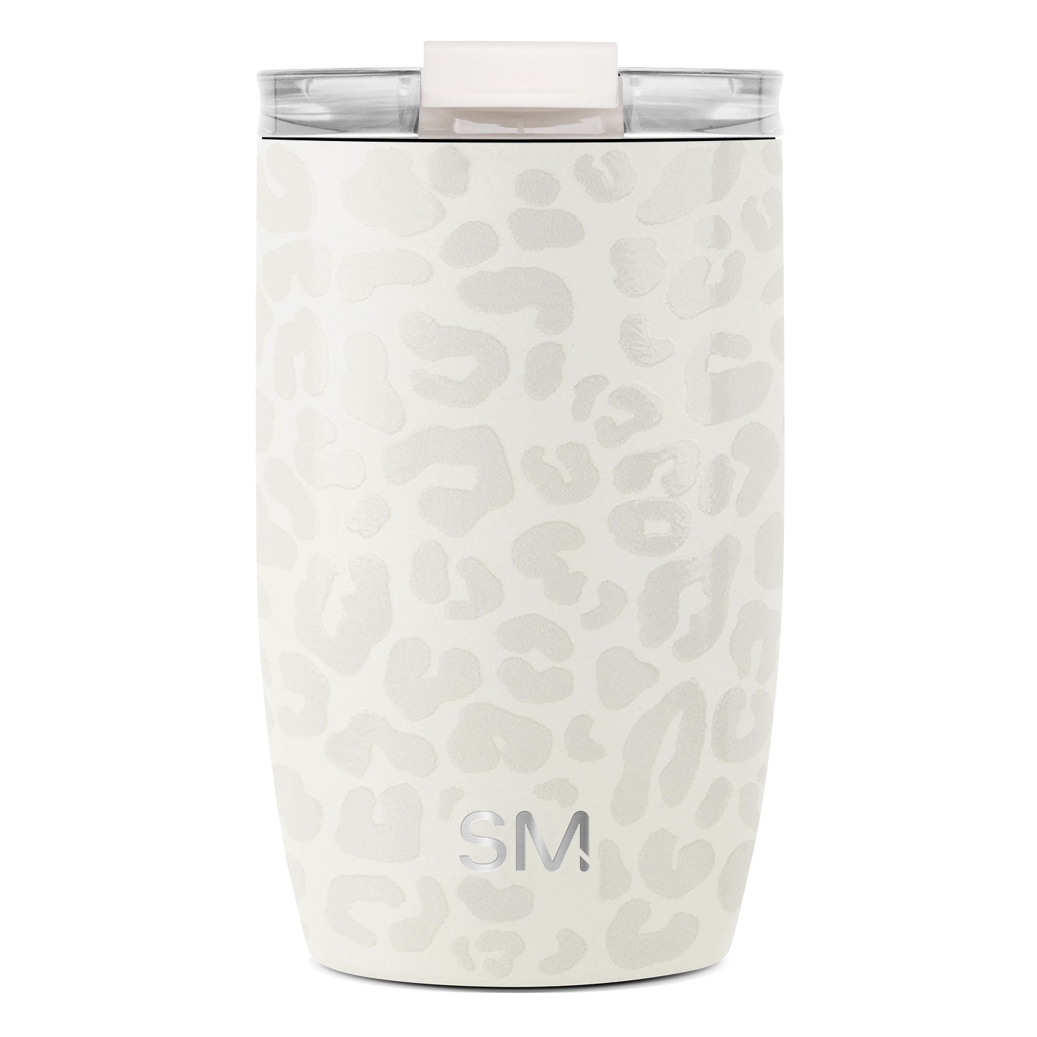 Voyager Tumbler with Clear Flip Lid \u0026 Straw - Cream Leopard