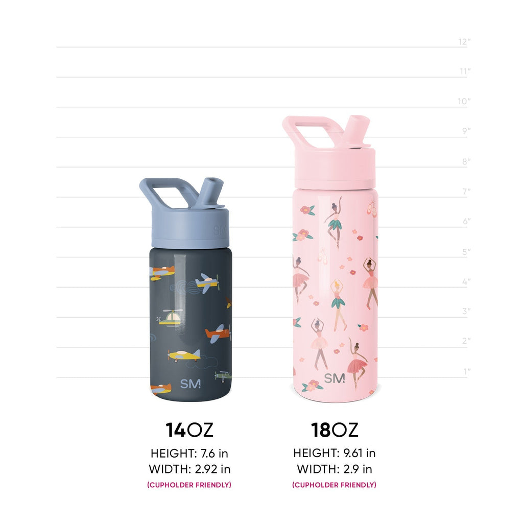Summit Kids Water Bottle with Straw Lid - Bluey Sky