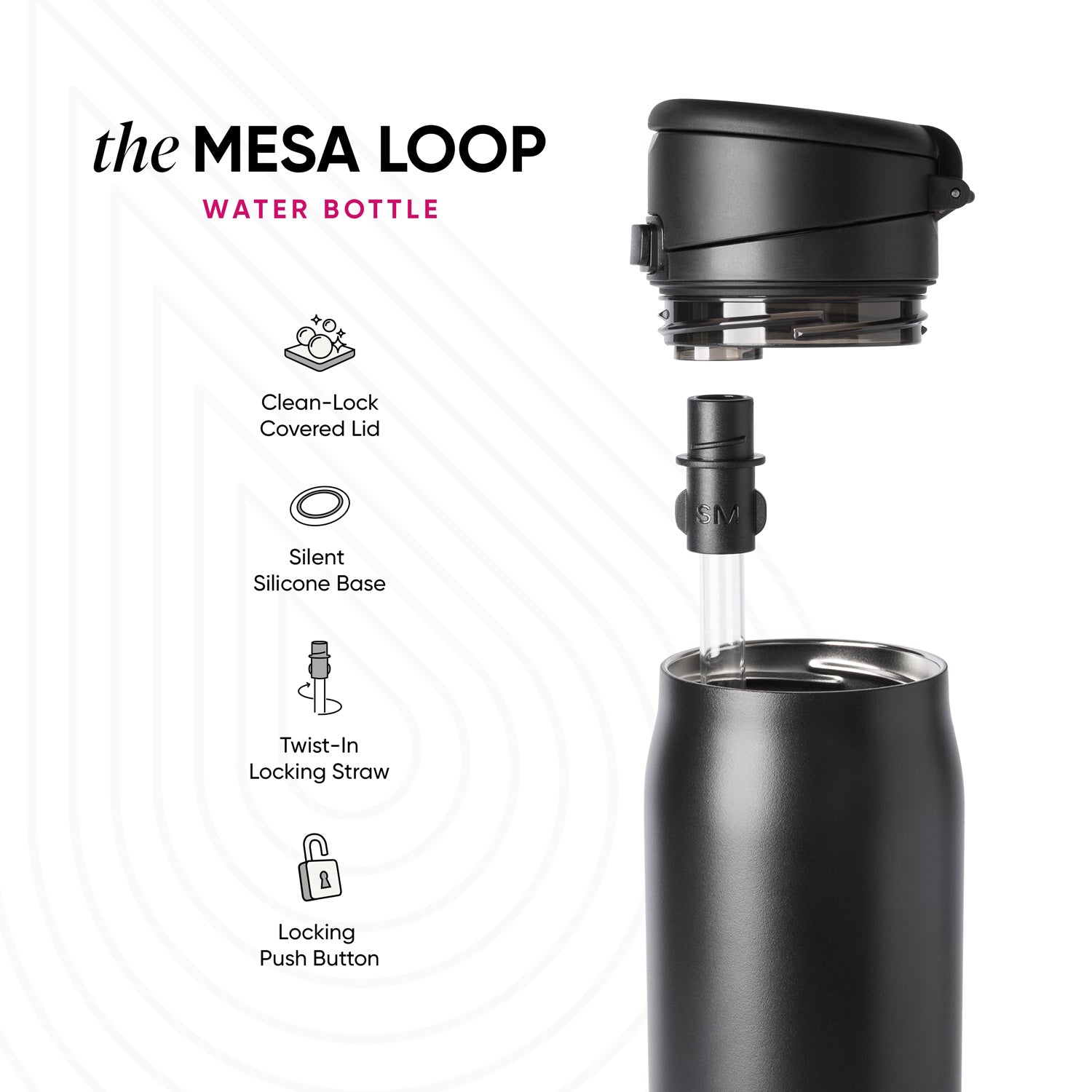 Mesa Loop with Covered Straw - Pink Champagne