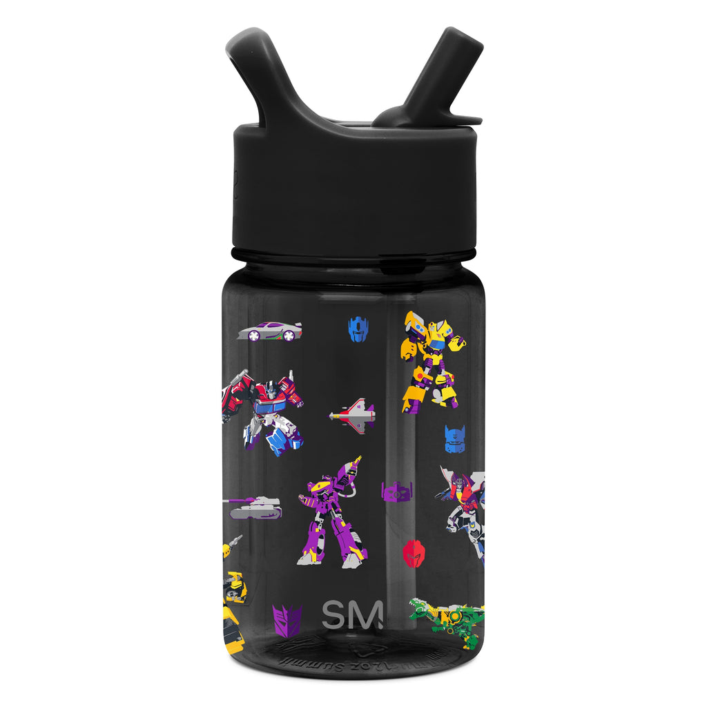 Summit Kids Plastic Water Bottle with Straw Lid - Transformers Block Nation