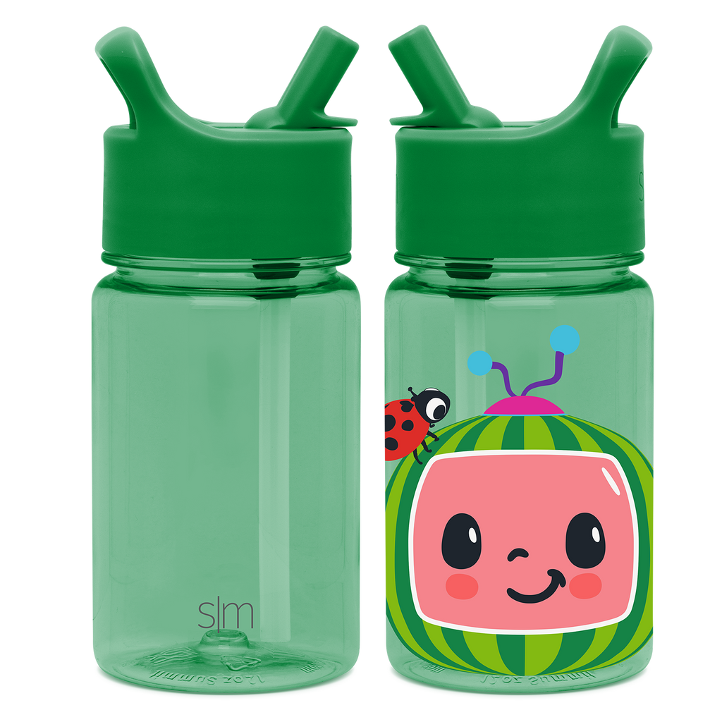 Summit Kids Plastic Water Bottle with Straw Lid - CoComelon Watermelon
