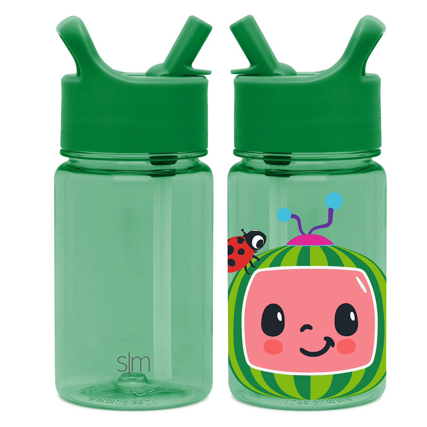 Summit Kids Plastic Water Bottle with Straw Lid - CoComelon Watermelon