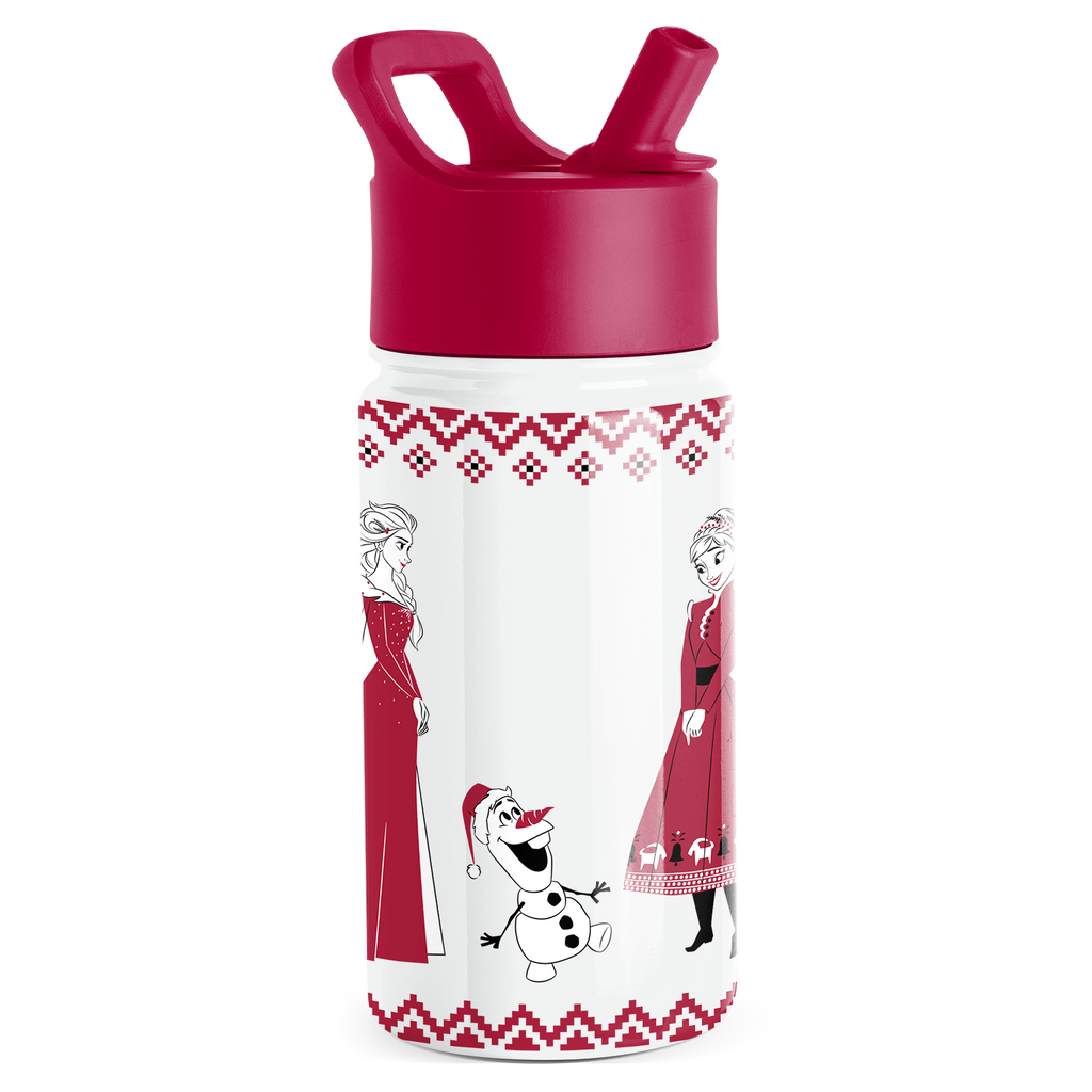 Summit Kids Water Bottle with Straw Lid - Frozen Red Dress Winter