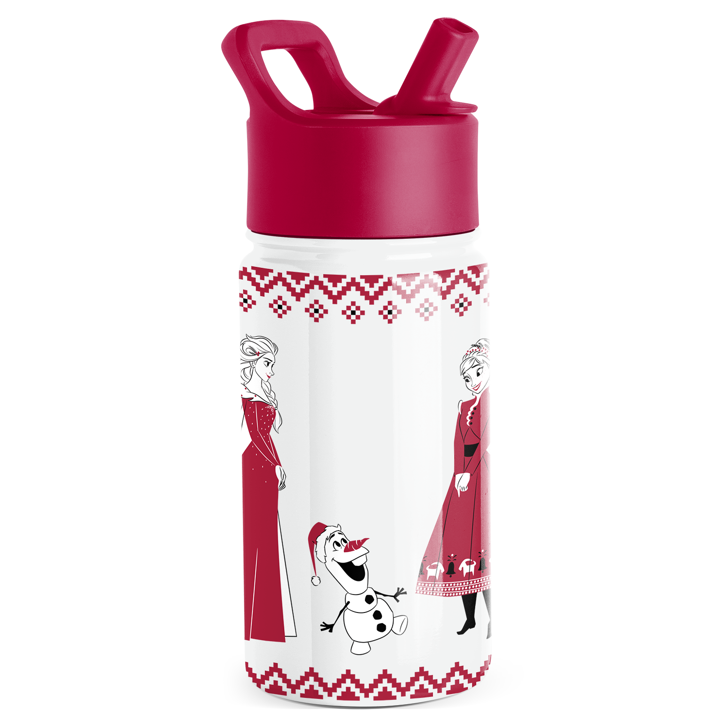 Summit Kids Water Bottle with Straw Lid - Frozen Red Dress Winter