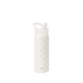 Summit Kids Water Bottle with Straw Lid - Cream Checkmate
