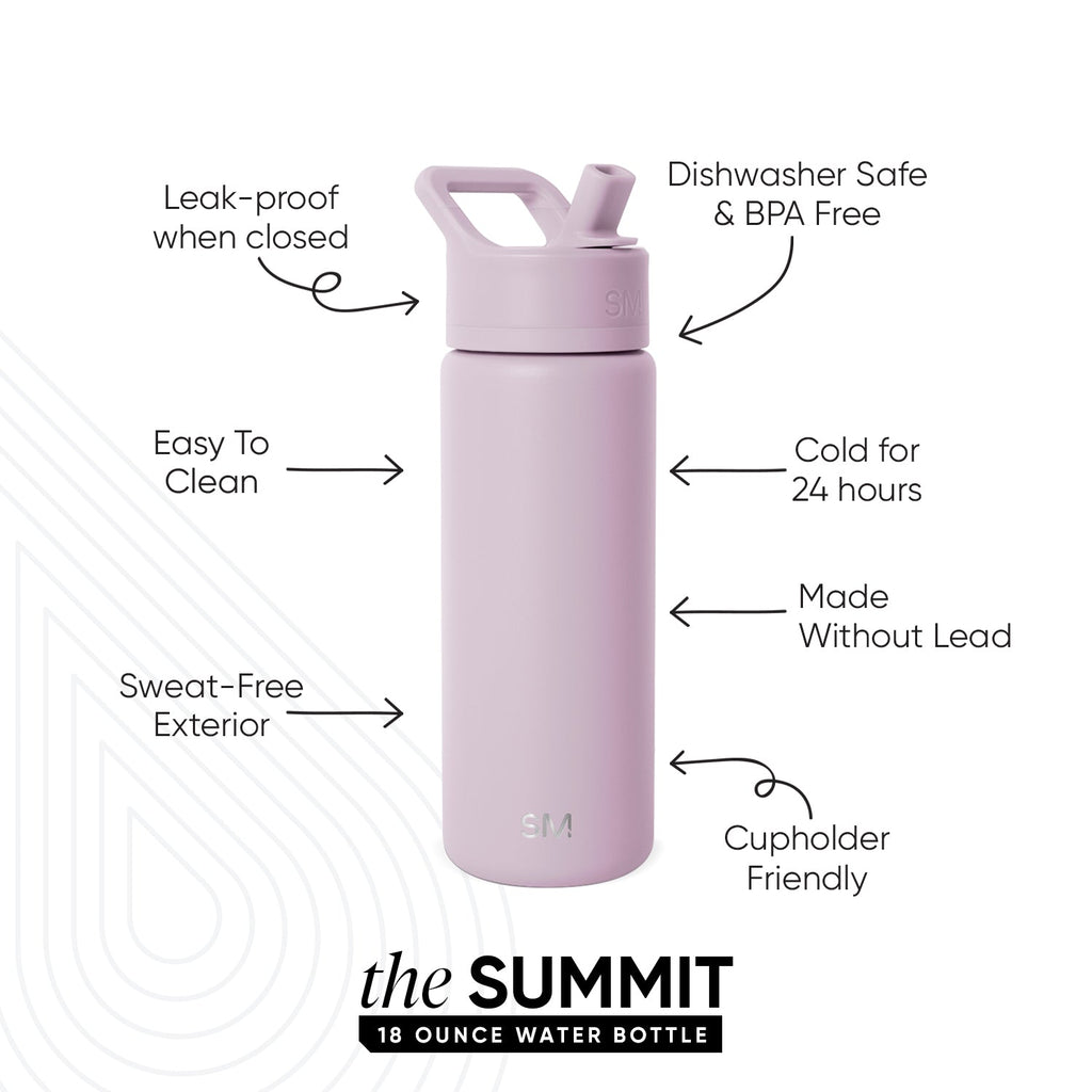 Summit Kids Water Bottle with Straw Lid - Lavender Mist