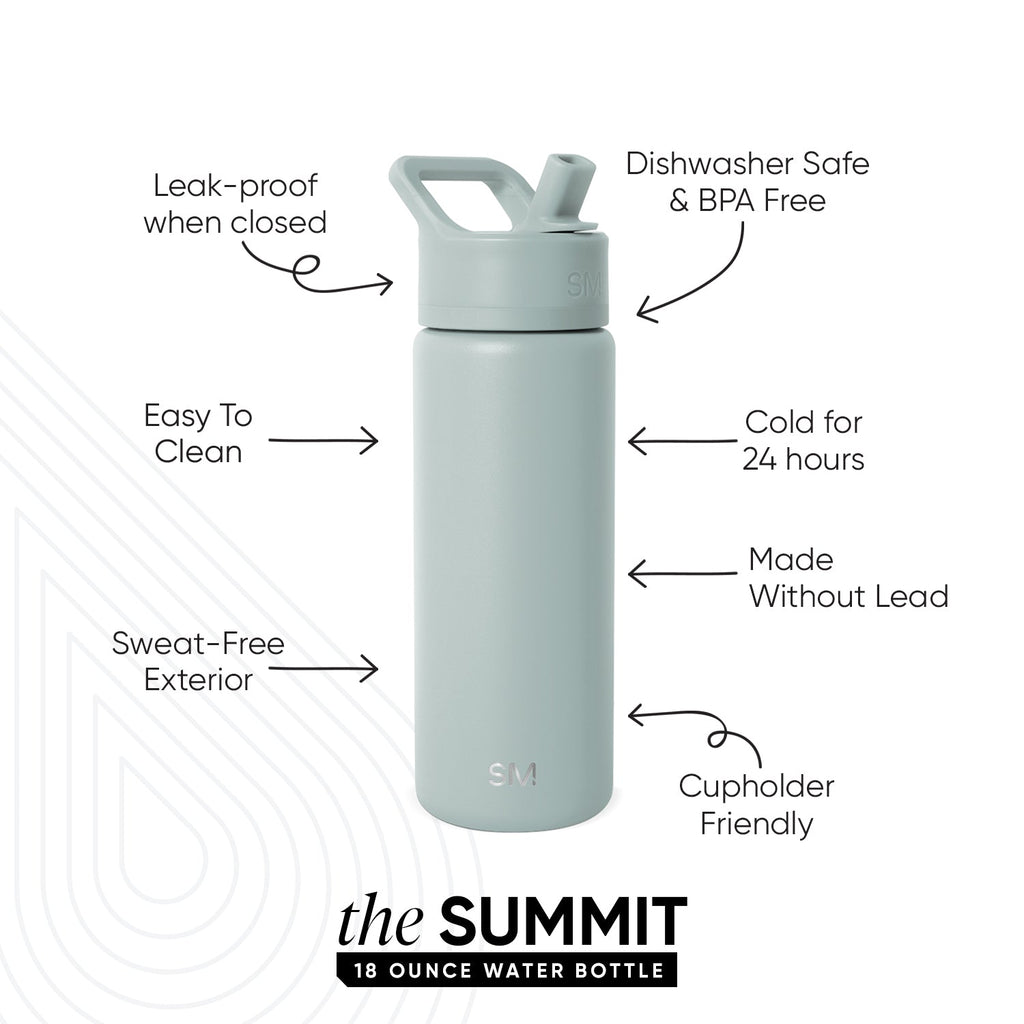 Summit Kids Water Bottle with Straw Lid - Sea Glass Sage