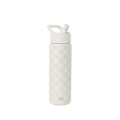 Summit Water Bottle with Straw Lid - Cream Checkmate