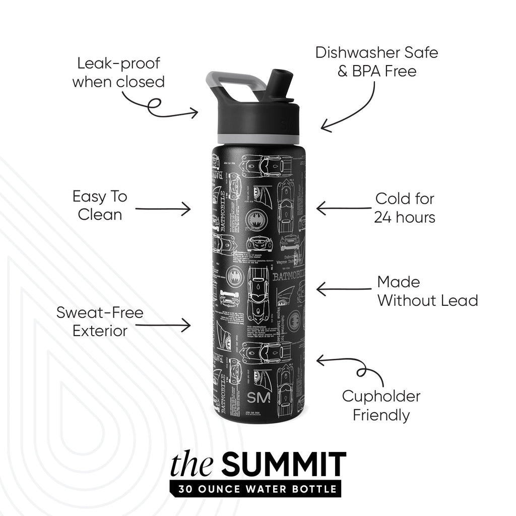 Summit Water Bottle with Straw Lid - Batwheels Schematics