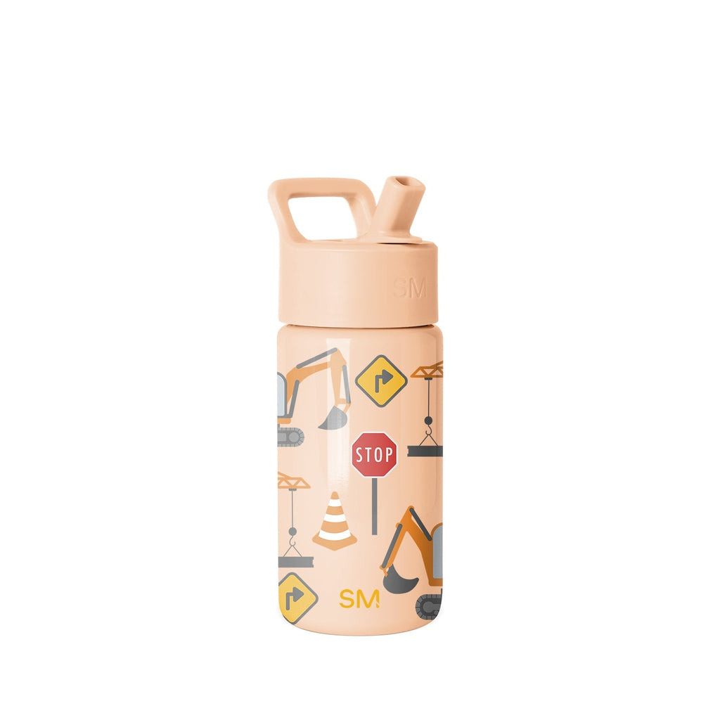 Summit Kids Water Bottle with Straw Lid - Construction Zone