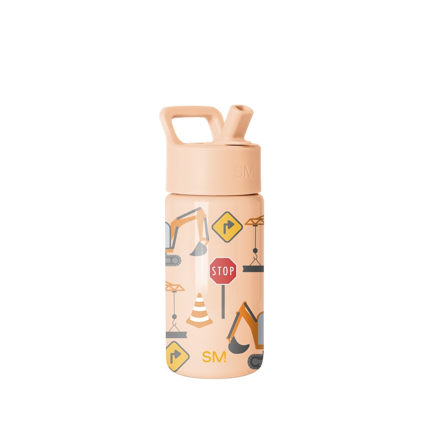 Summit Kids Water Bottle with Straw Lid - Construction Zone