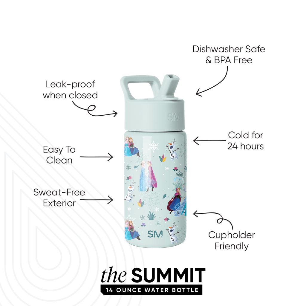 Summit Kids Water Bottle with Straw Lid - Frozen Swirls