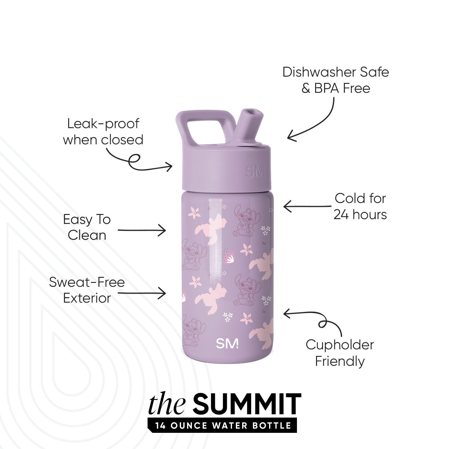 Summit Kids Water Bottle with Straw Lid - Stitch Experiment 624