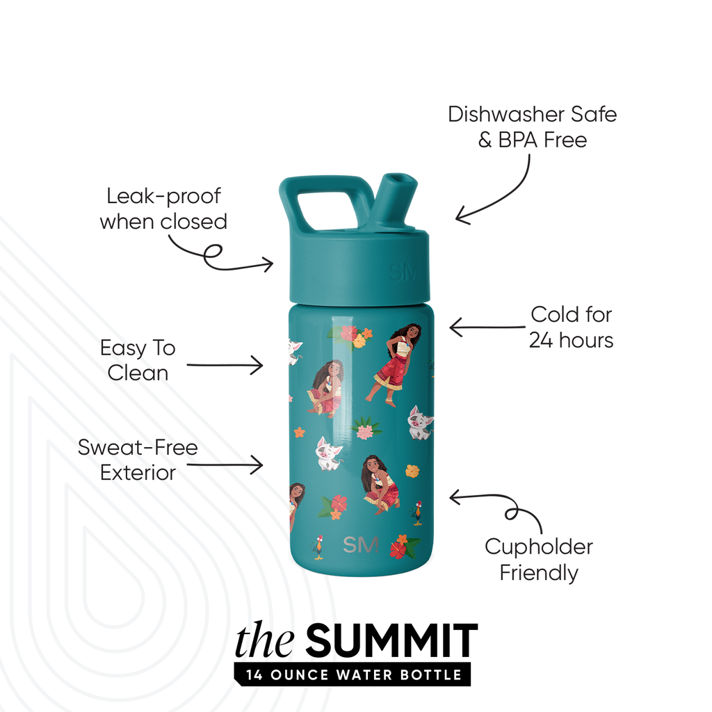 Summit Kids Water Bottle with Straw Lid - Moana Oceana