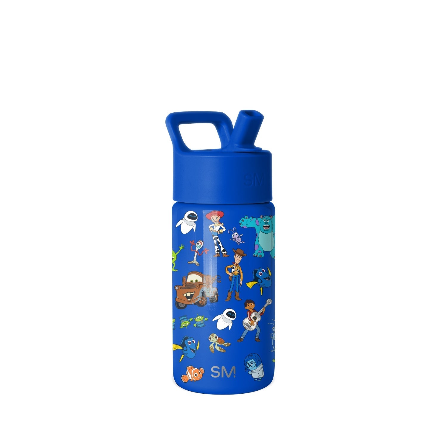 Summit Kids Water Bottle with Straw Lid - Pixar Mashup on Blue