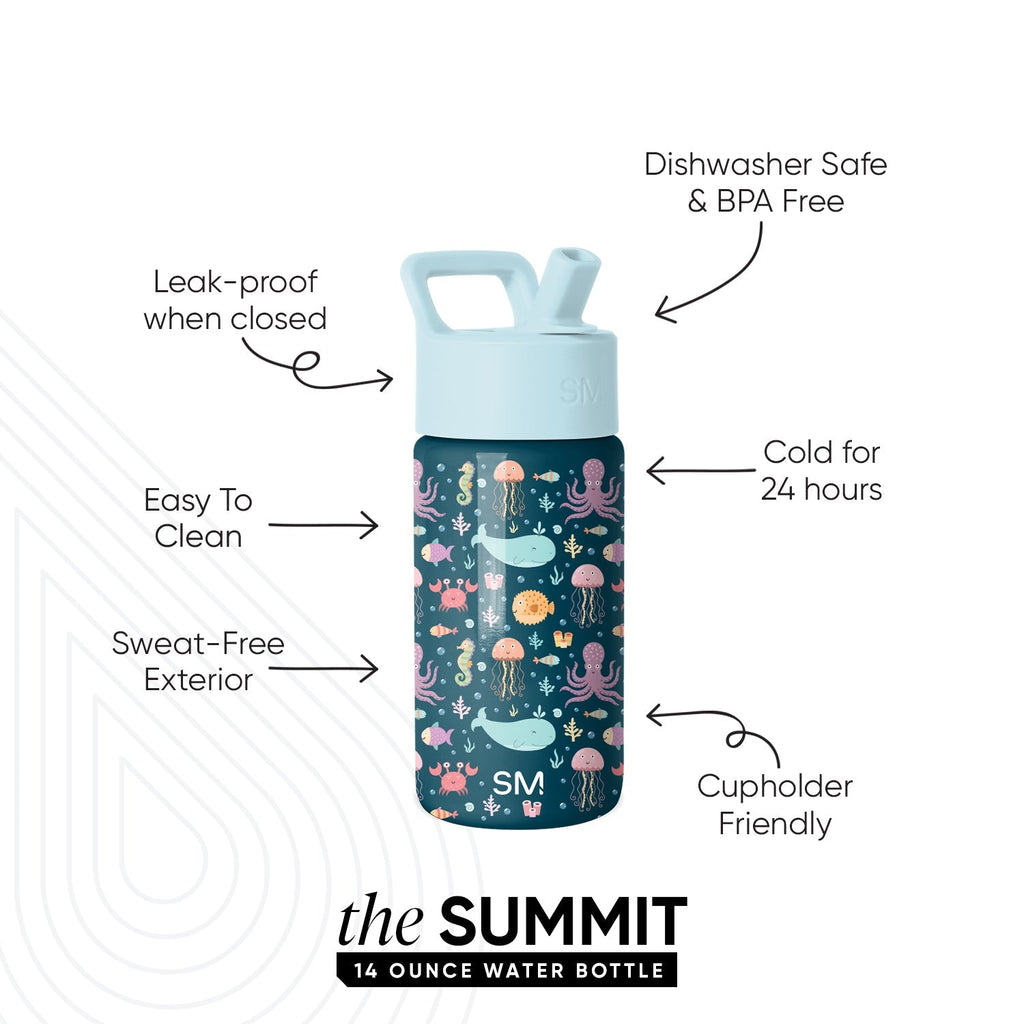 Summit Kids Water Bottle with Straw Lid - Under the Sea
