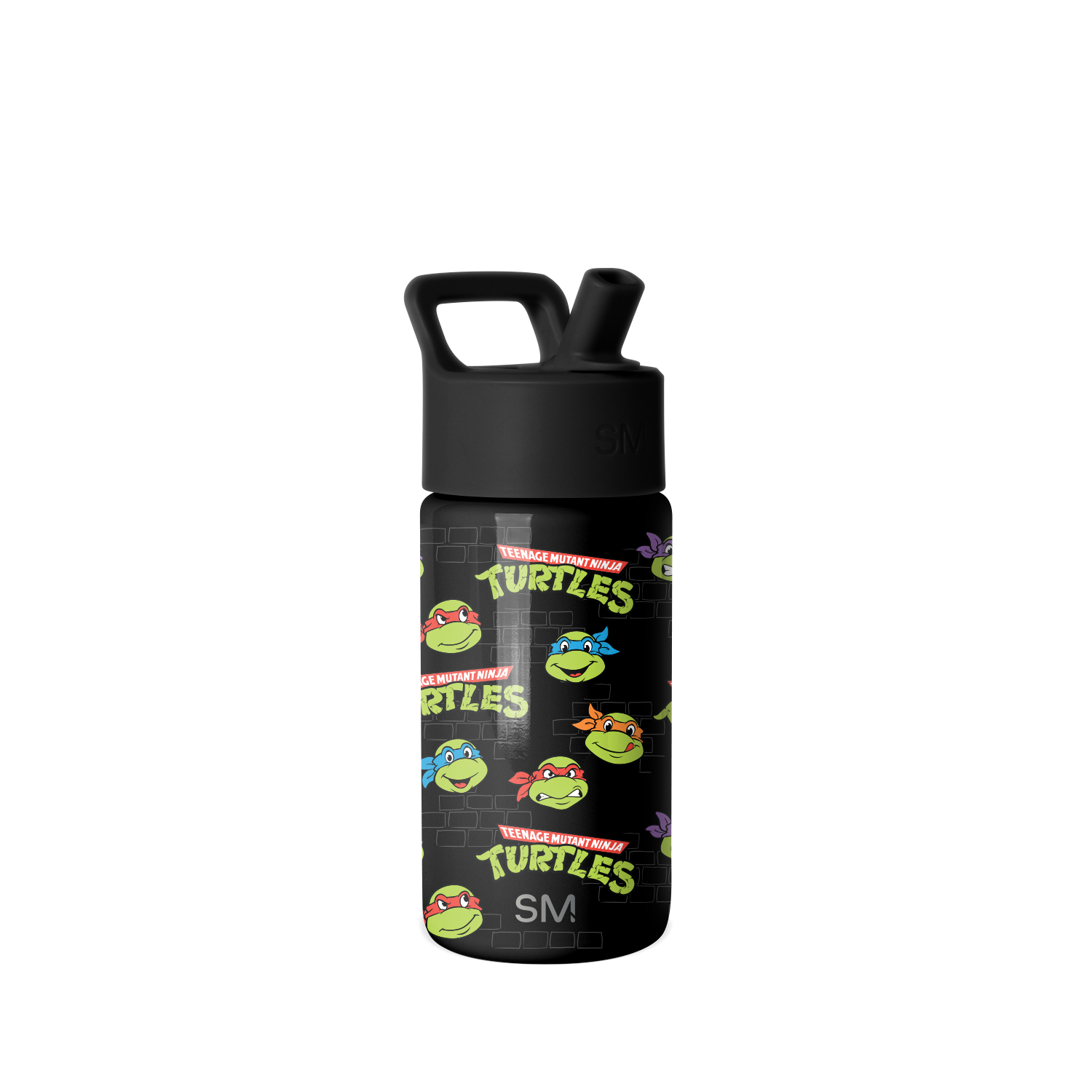 Summit Kids Water Bottle with Straw Lid - Teenage Mutant Ninja Turtles Turtles Unite