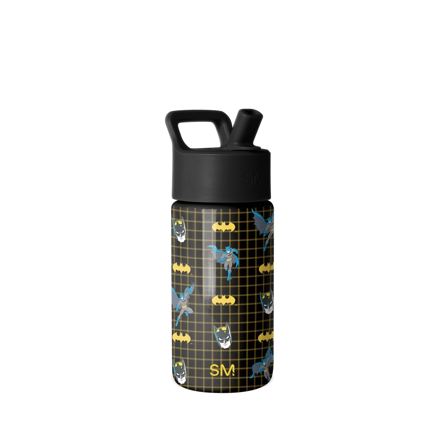 Summit Kids Water Bottle with Straw Lid - Batman Icons