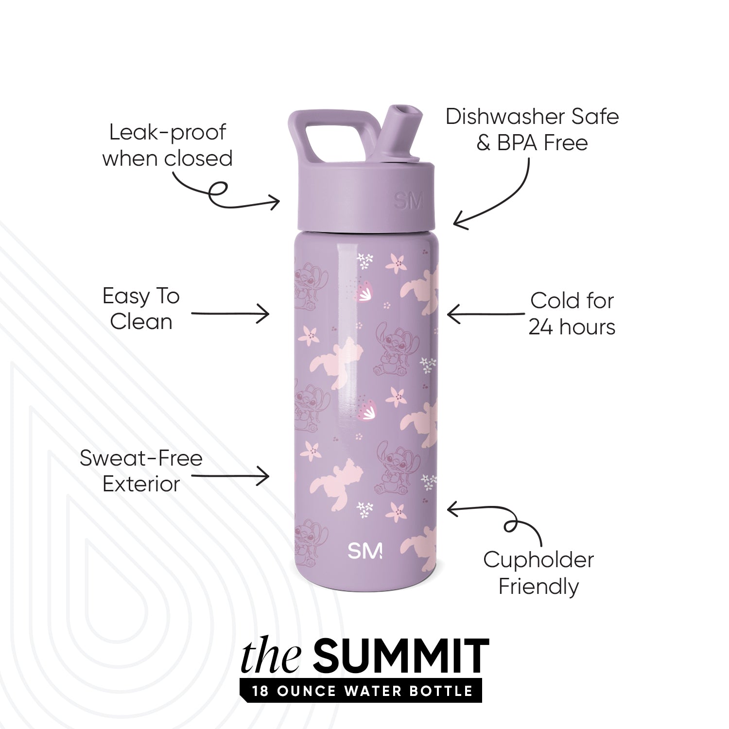 Summit Kids Water Bottle with Straw Lid - Stitch Experiment 624