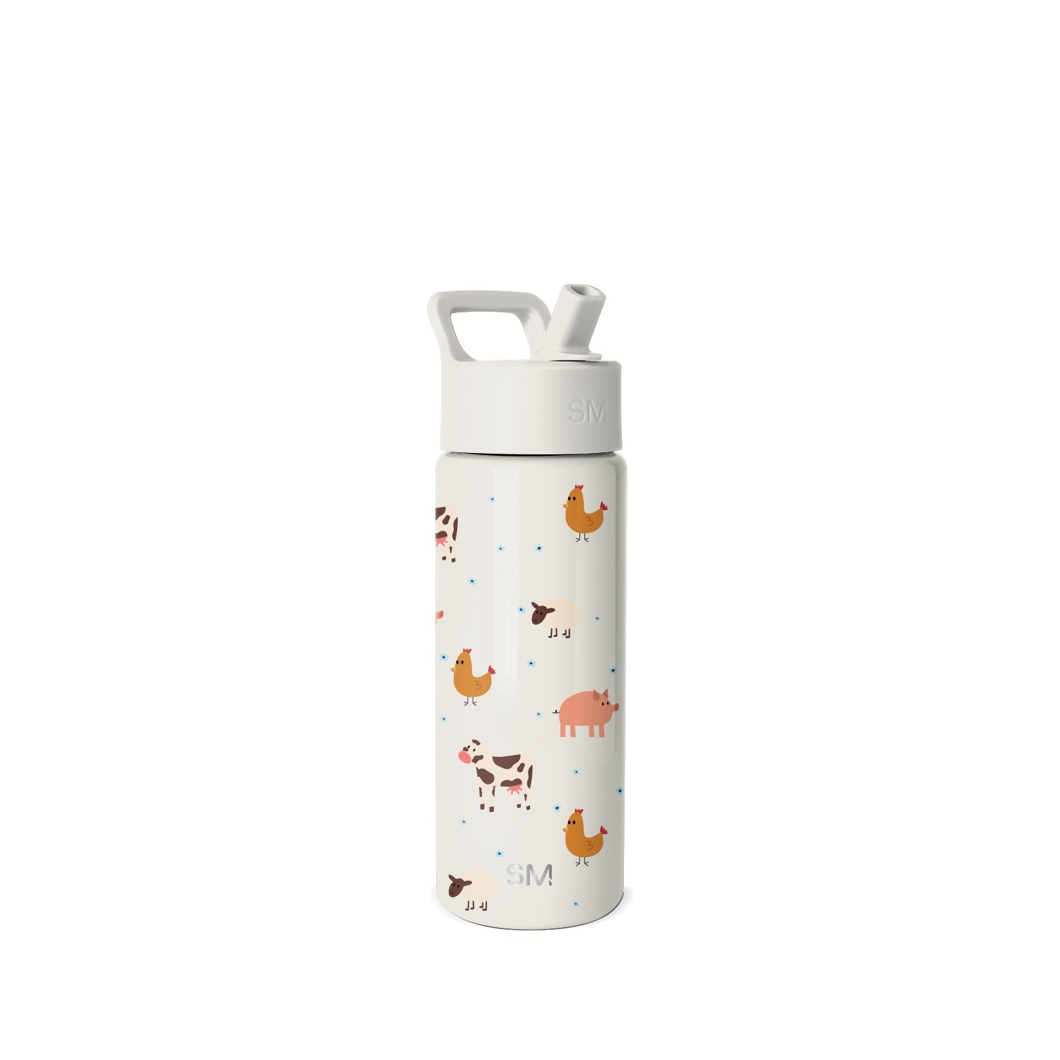 Summit Kids Water Bottle with Straw Lid - Farm Animals