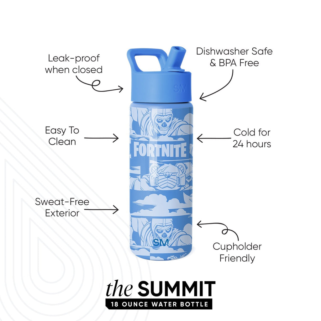 Summit Water Bottle with Straw Lid - Fortnite