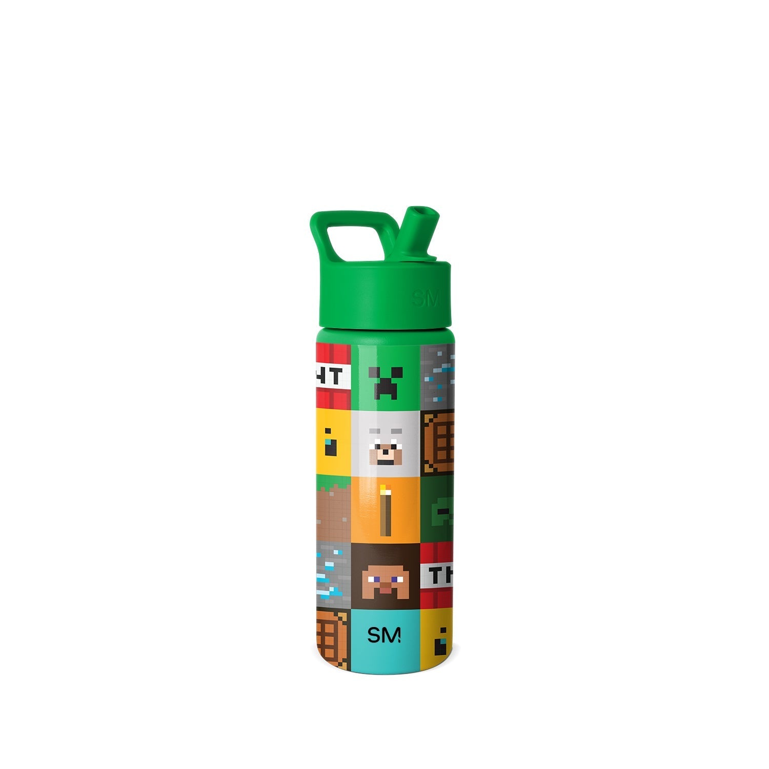 Summit Kids Water Bottle with Straw Lid - Minecraft Mashup