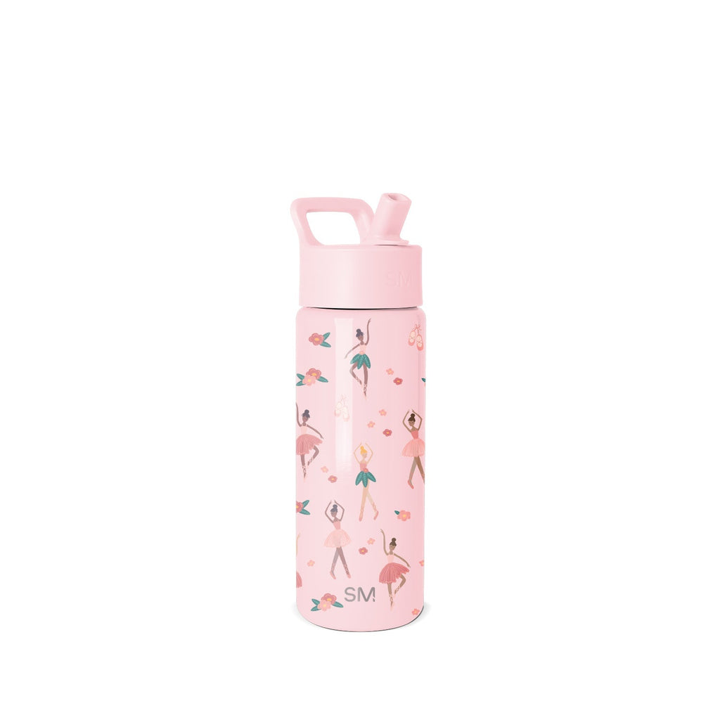 Summit Kids Water Bottle with Straw Lid - Pink Ballerina