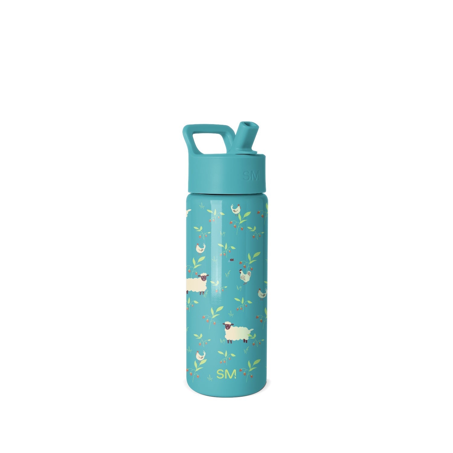 Summit Kids Water Bottle with Straw Lid - Sheeps \u0026 Strawberries