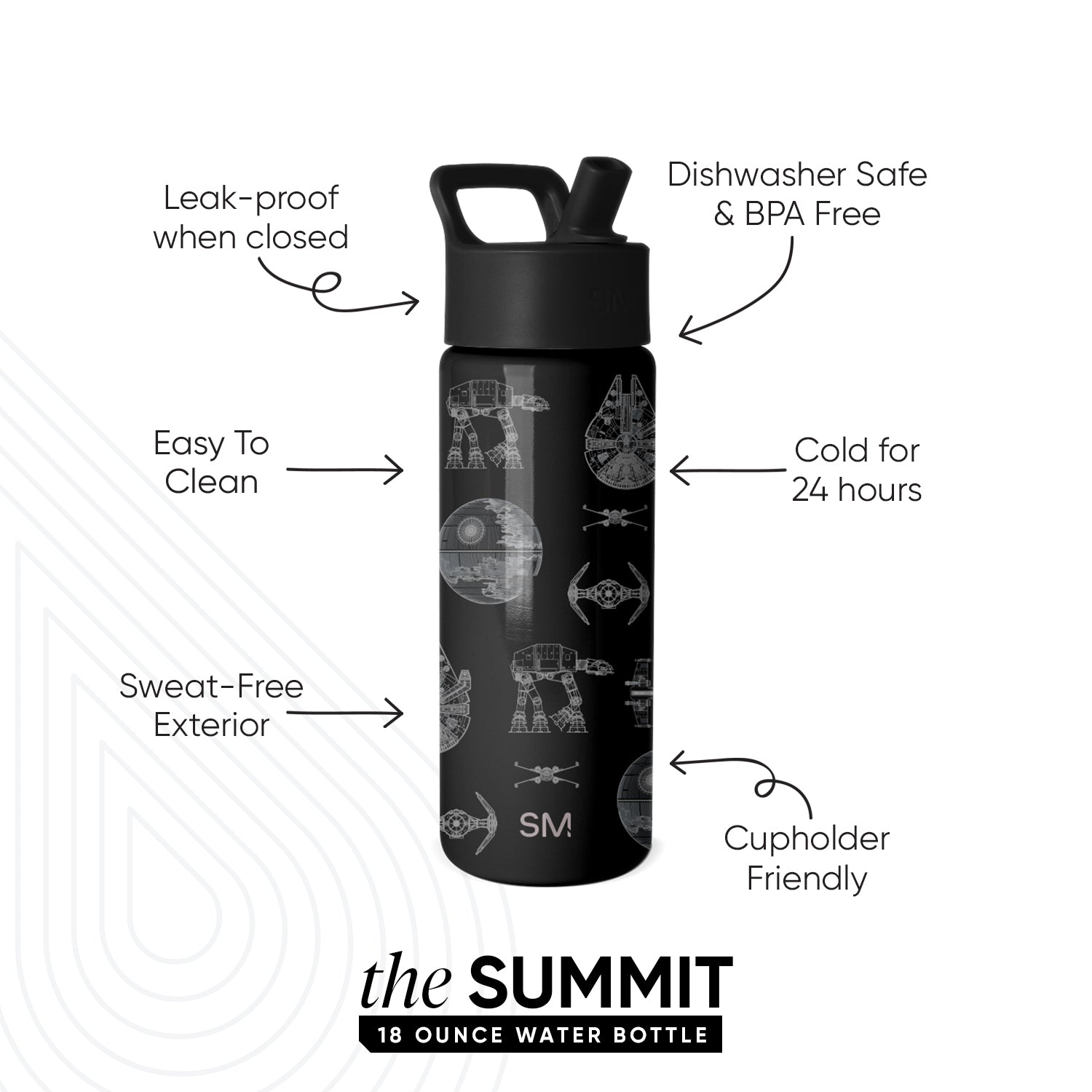 Summit Kids Water Bottle with Straw Lid - Vehicle Schematics