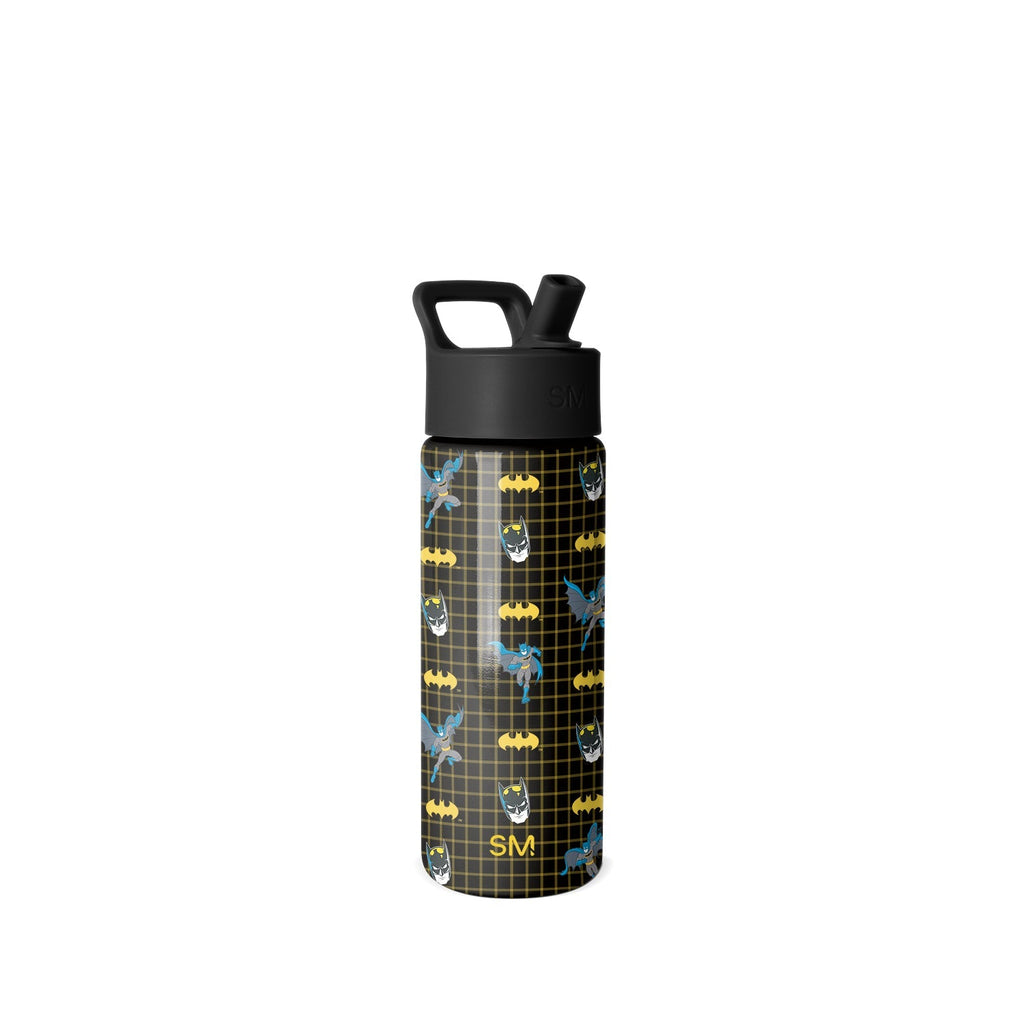 Summit Kids Water Bottle with Straw Lid - Batman Icons