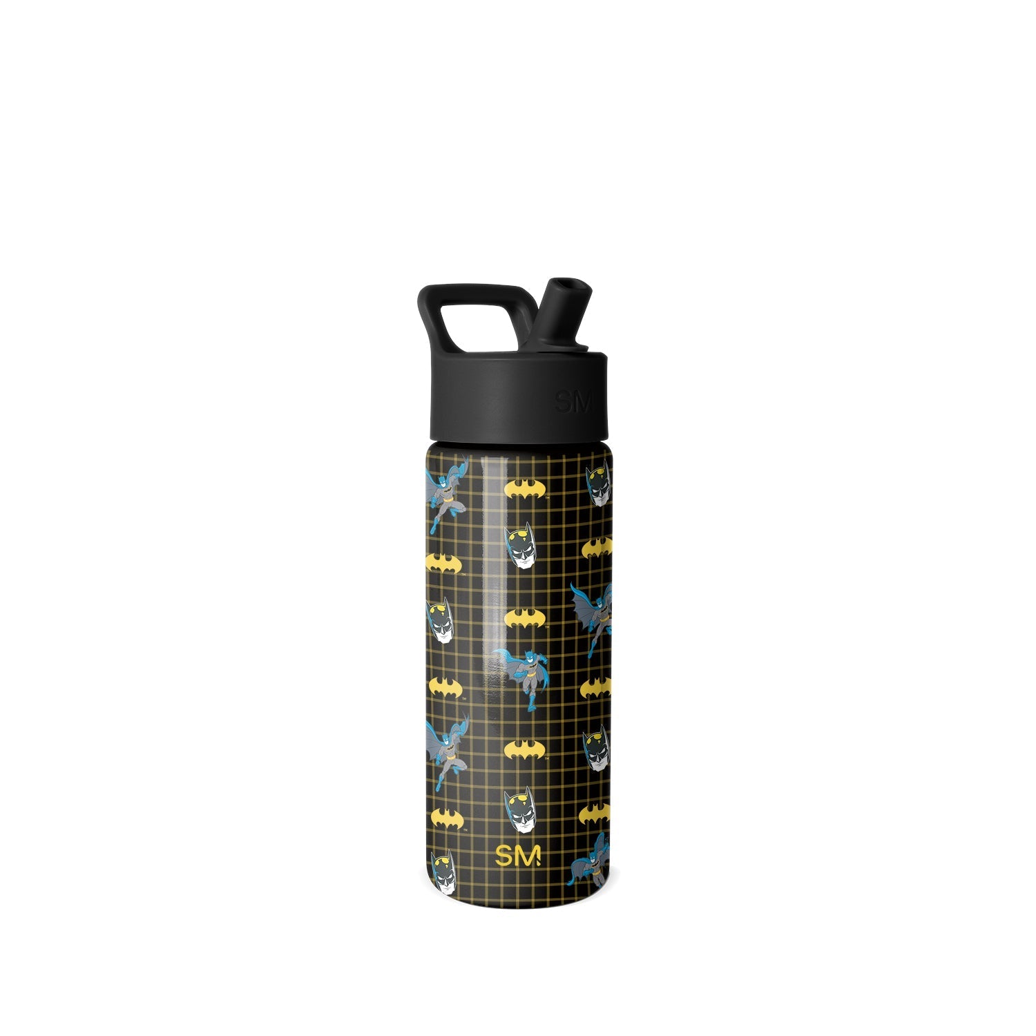 Summit Kids Water Bottle with Straw Lid - Batman Icons