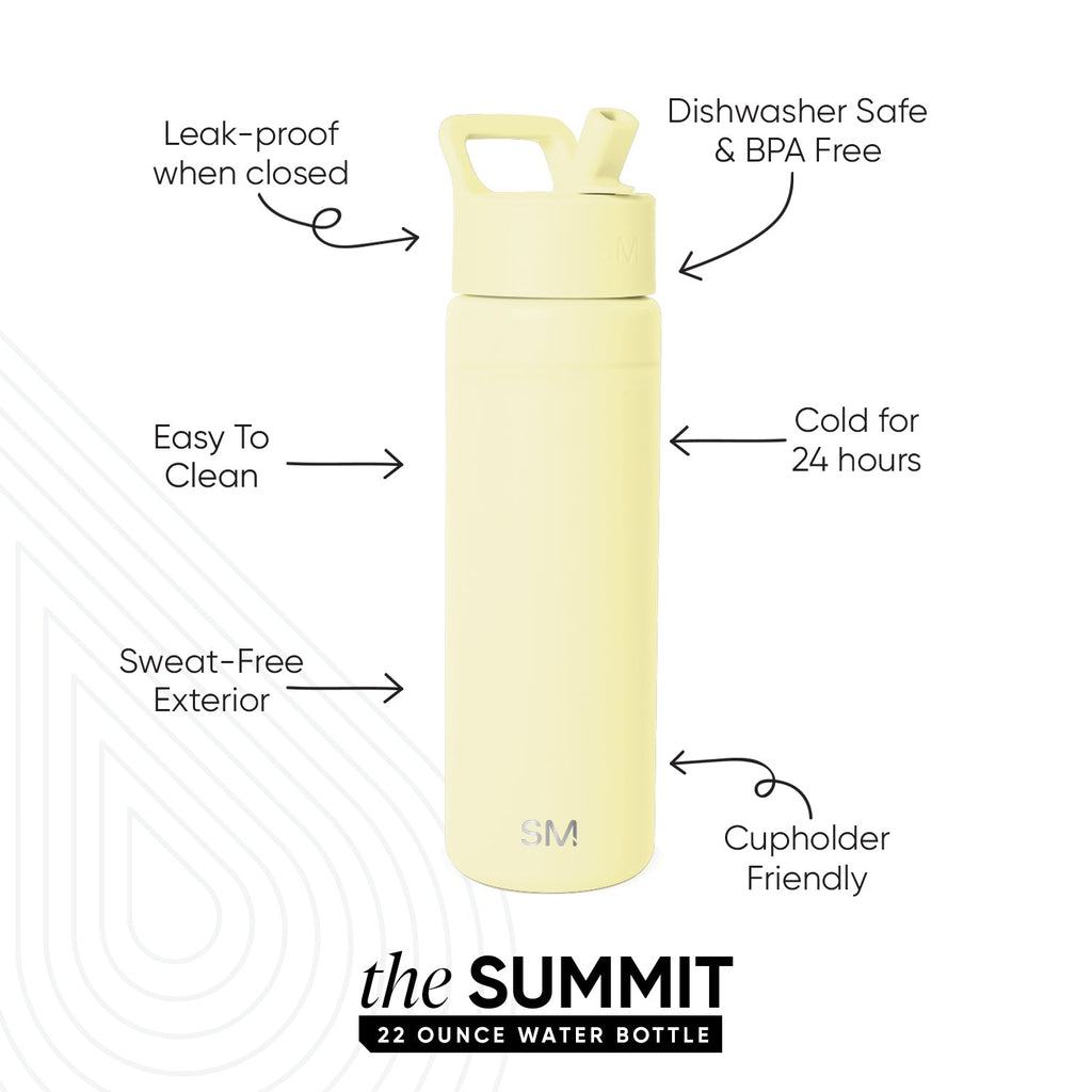 Summit Water Bottle with Straw Lid - Buttercup