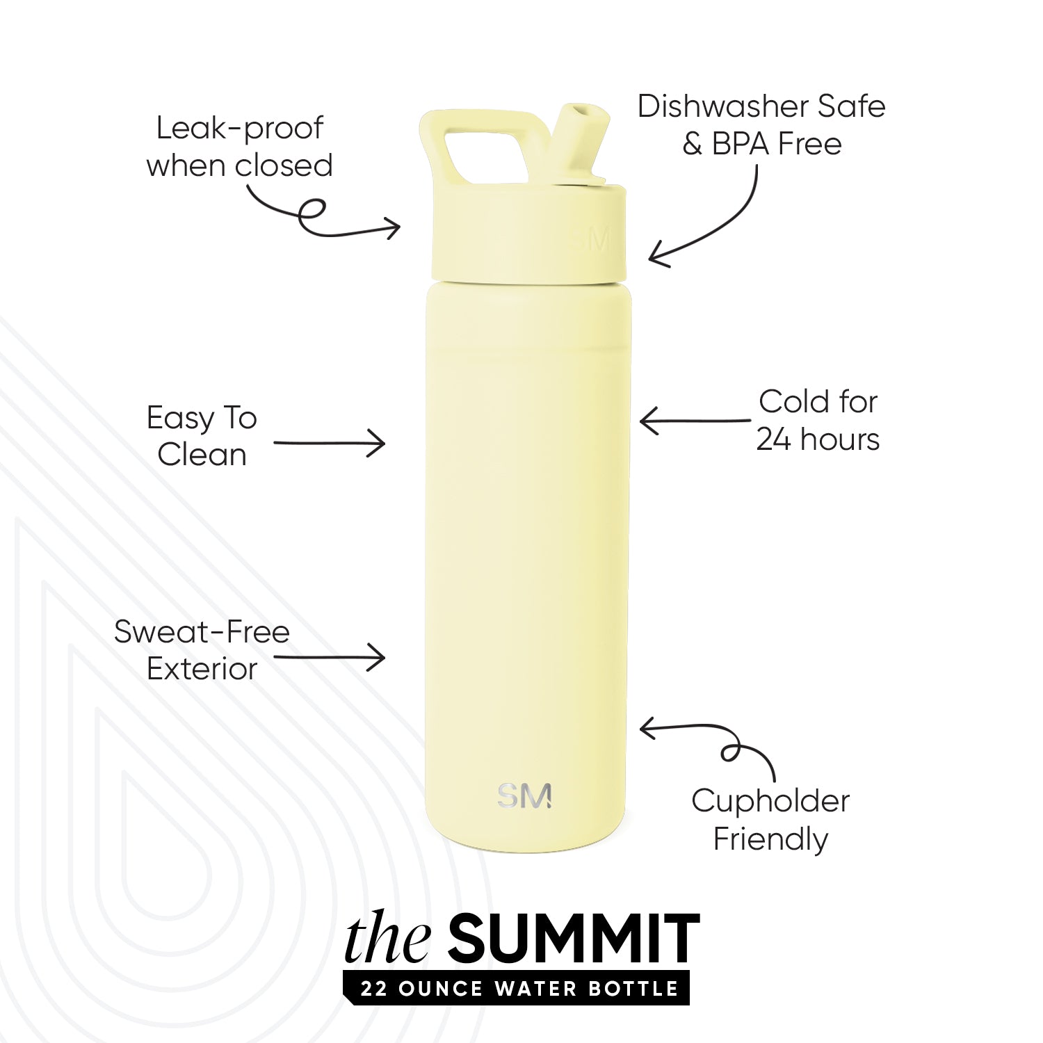 Summit Water Bottle with Straw Lid - Buttercup