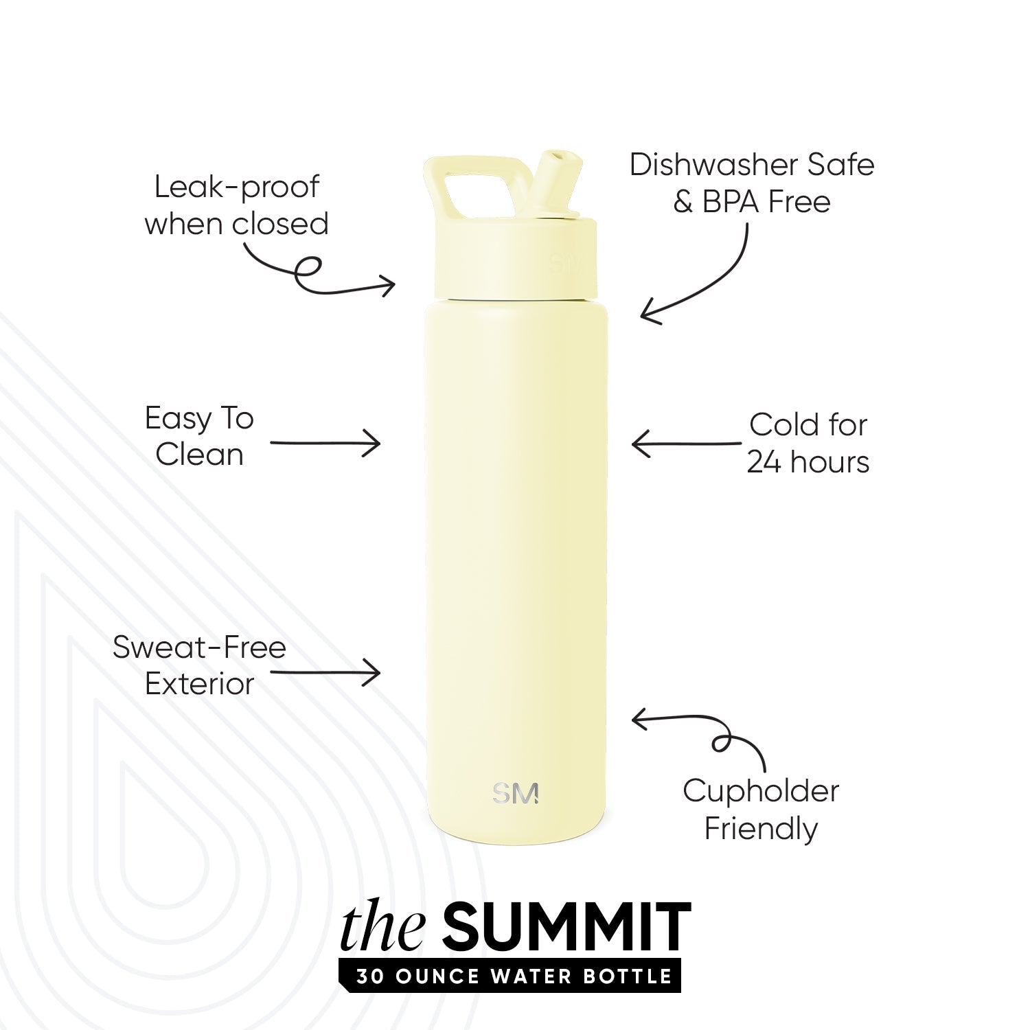 Summit Water Bottle with Straw Lid - Buttercup