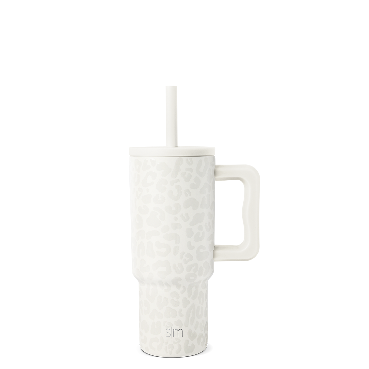 Trek Kids Tumbler with Silicone Straw Lid - Cream Leopard
