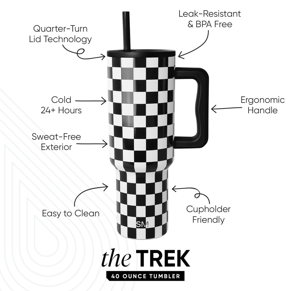Trek Tumbler - Black and White Checkmate
