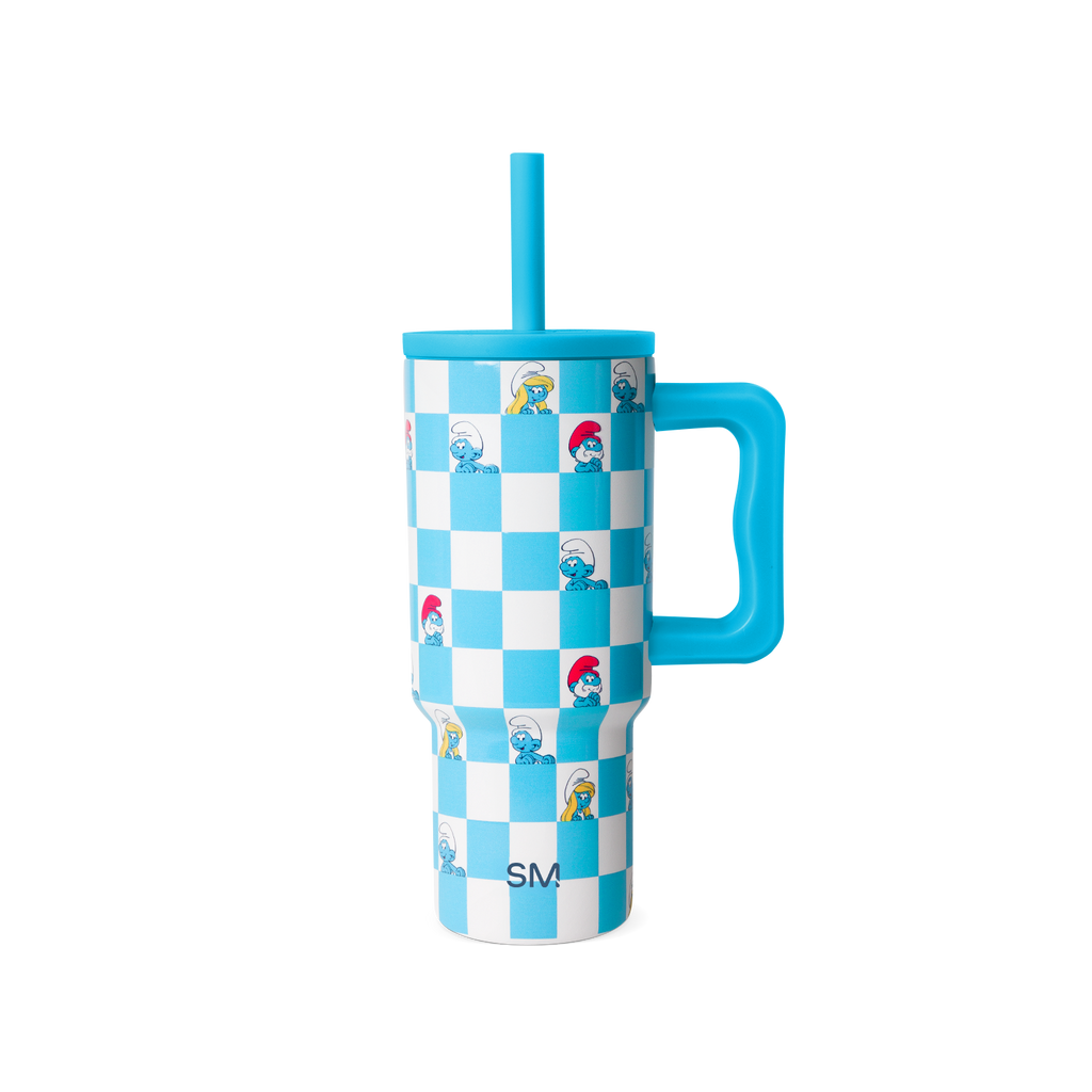 Trek Kids Tumbler with Silicone Straw Lid - Smurfs Checkmate