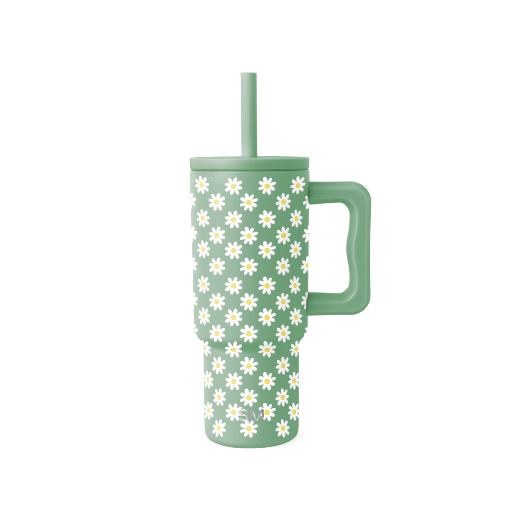 Trek Kids Tumbler with Silicone Straw Lid - Sage Florals