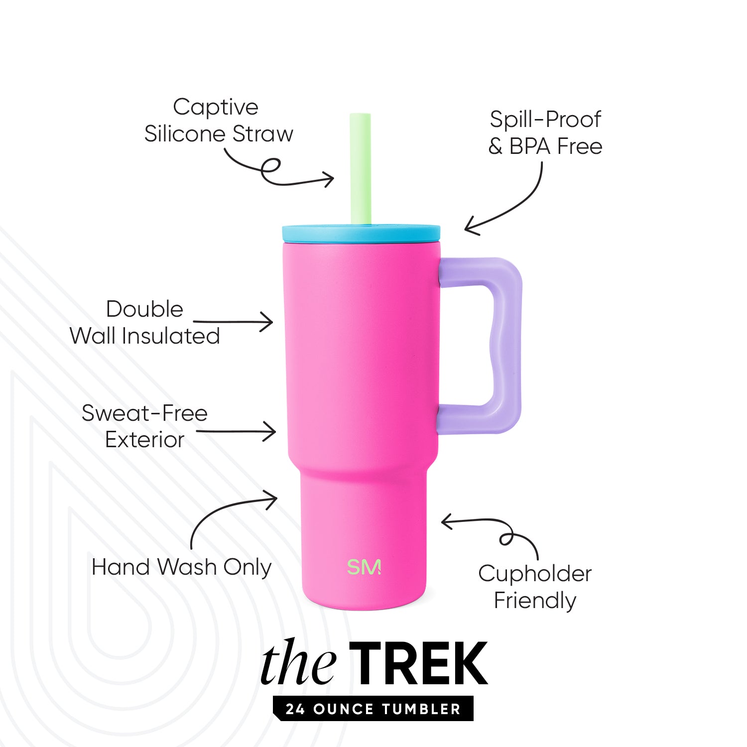 Trek Kids Tumbler with Silicone Straw Lid - 80s Mix