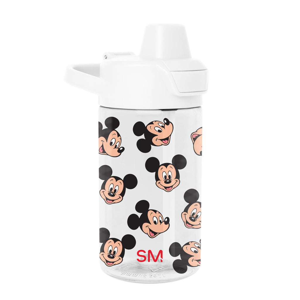 Summit Kids Plastic Water Bottle with Simple Flip Straw Lid - Mickey Mouse Fun