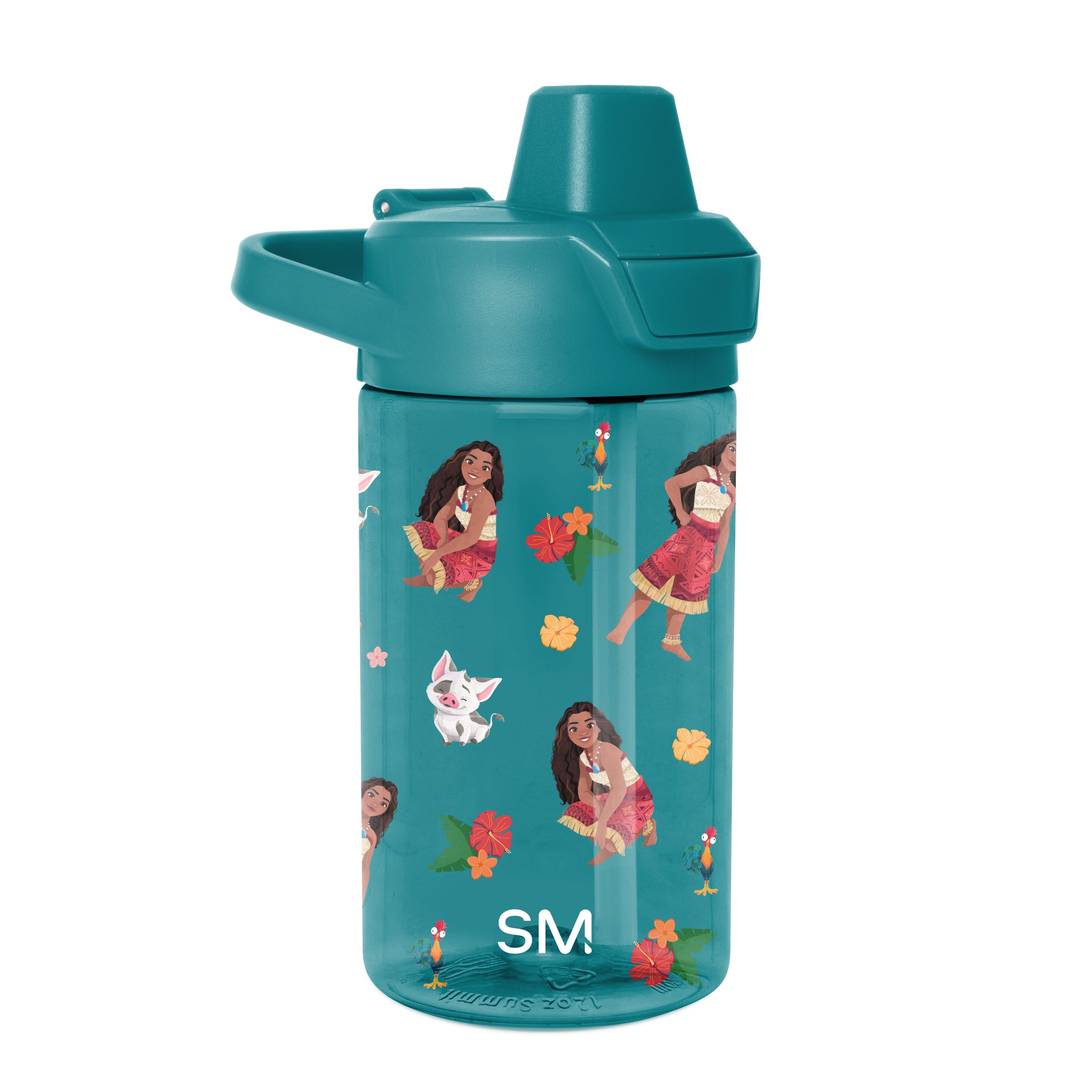Summit Kids Plastic Water Bottle with Simple Flip Straw Lid - Moana Oceana